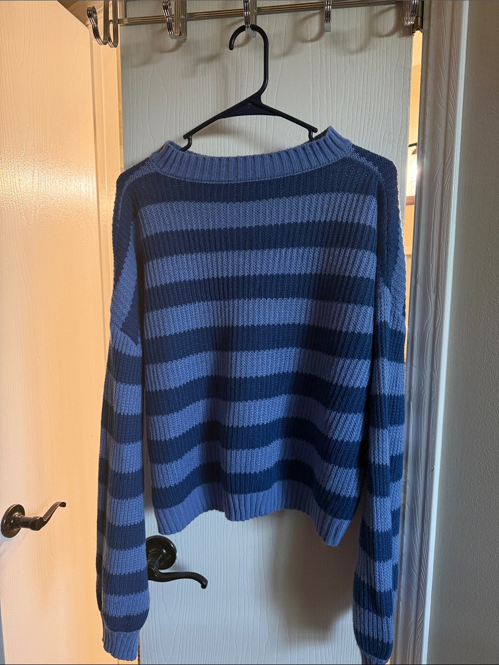 Striped Blue Crewneck Sweater - Women